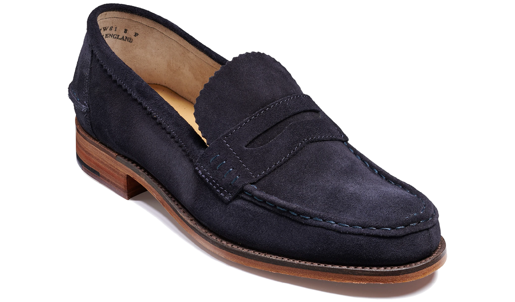 Navy best sale moccasins mens