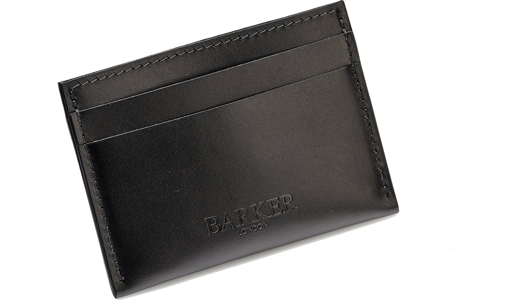 Card Holder Straight Black Calf Barker Shoes UK