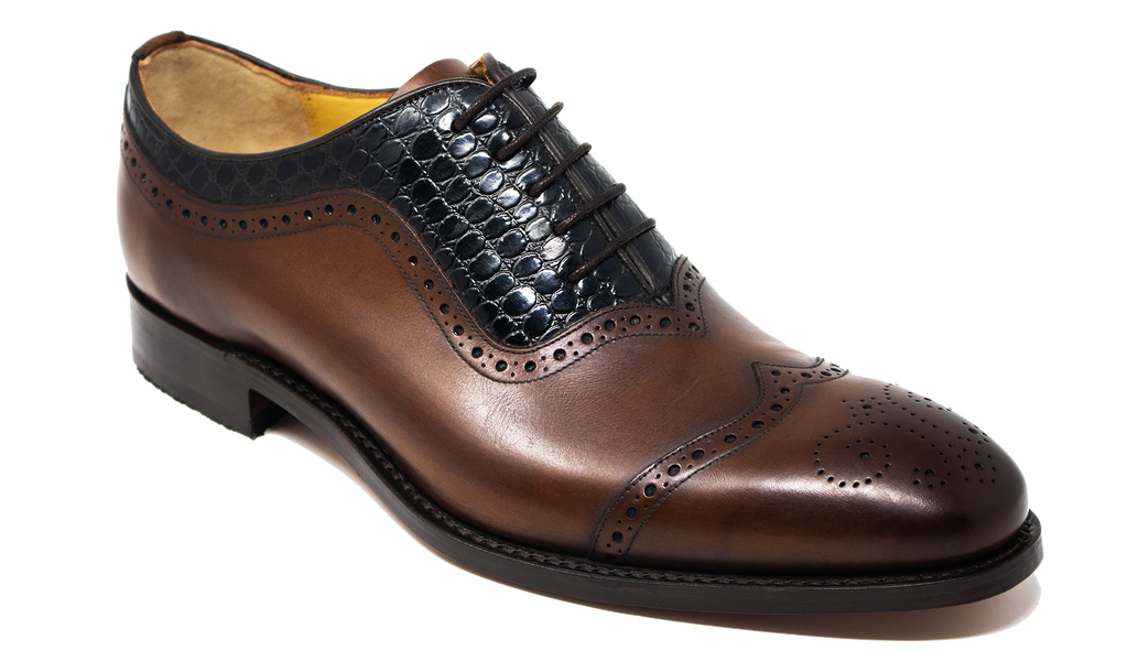 Nicholas - Walnut Calf Navy Alligator