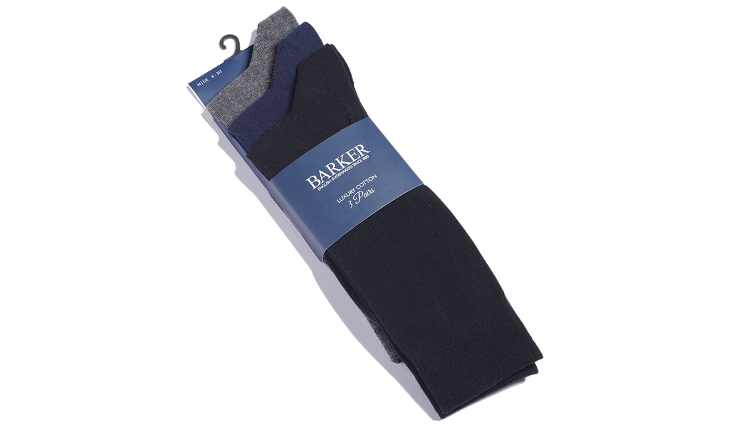 Socks (Three Pack) - Black / Navy / Grey | Barker Shoes UK